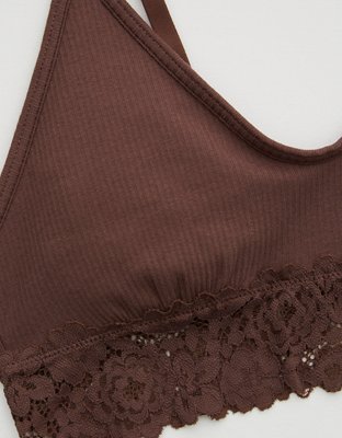 Aerie Ribbed Lace Scoop Bralette