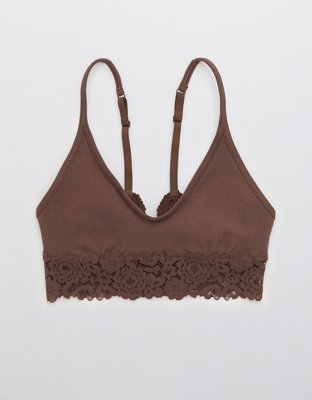 Aerie Ribbed Lace Scoop Bralette
