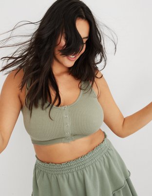 Aerie Seamless Snap Front Longline Bralette