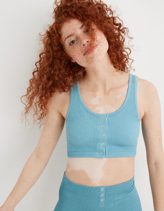 Aerie Seamless Snap Front Longline Bralette