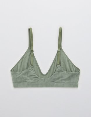 Бралетт, треугольные чашки, модал, в рубчик — Aerie — фото 4