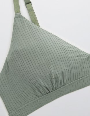 Бралетт, треугольные чашки, модал, в рубчик — Aerie — фото 6