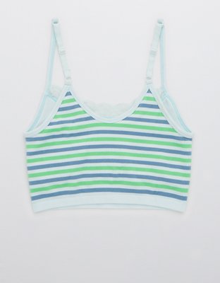 Aerie Seamless Lace Trim Longline Bralette