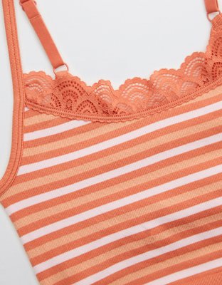 Aerie Seamless Lace Trim Longline Bralette