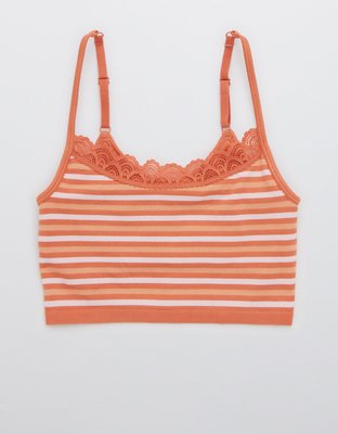 Aerie Seamless Lace Trim Longline Bralette