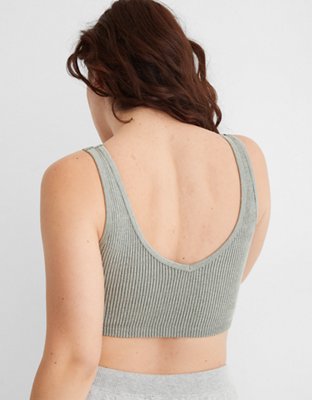 Aerie Seamless Snap Front Longline Bralette