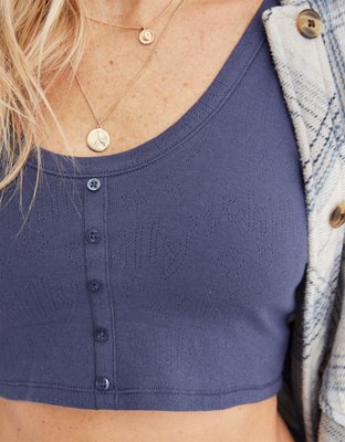 Aerie Chilly Pointelle Longline Bralette