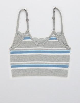 Aerie Seamless Lace Trim Longline Bralette