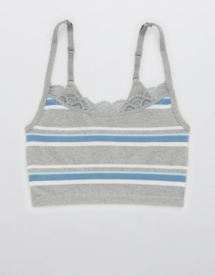 Aerie Seamless Lace Trim Longline Bralette