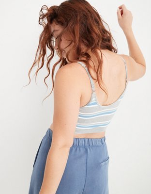 Aerie Seamless Lace Trim Longline Bralette