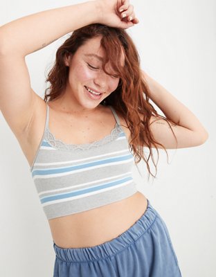 Aerie Seamless Lace Trim Longline Bralette
