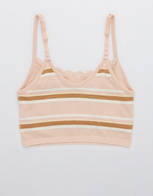 Aerie Seamless Lace Trim Longline Bralette