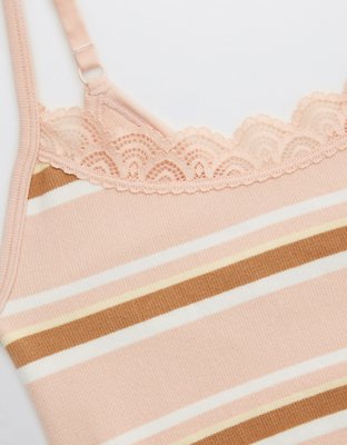 Aerie Seamless Lace Trim Longline Bralette