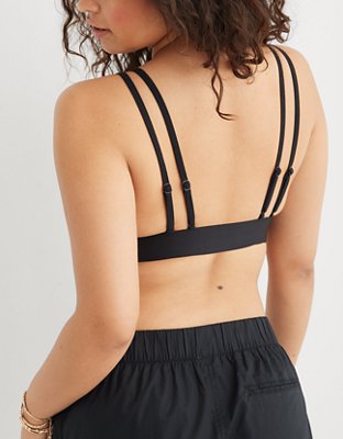 Aerie Cotton High Neck Longline Bralette
