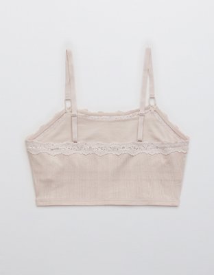 Aerie Pointelle Lace Trim Longline Bralette