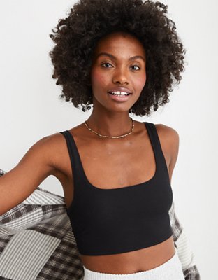 Aerie Holiday Best Lace Waffle Longline Bralette