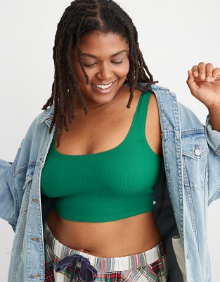 Aerie Holiday Best Lace Waffle Longline Bralette