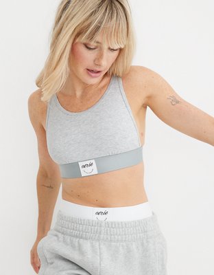 Aerie Cotton High Neck Longline Bralette