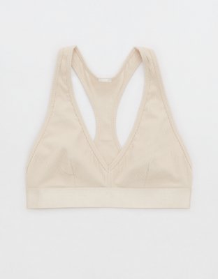 Aerie Hibiscus Lace Strappy Triangle Bralette in Ivory size Small.