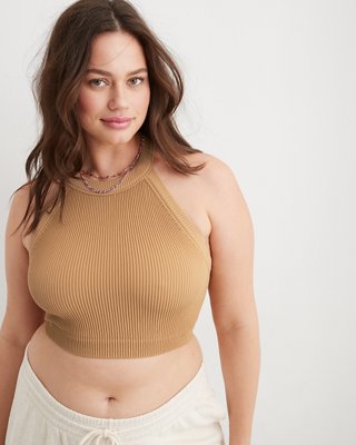 Shop OFFLINE By Aerie Real Luxe Faux Leather Bra Top online