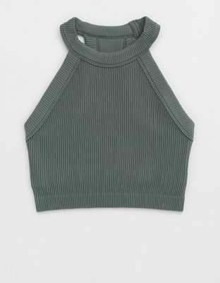 Aerie Bralette seamless de línea larga con cuello alto
