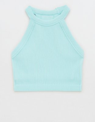 Aerie Bralette seamless de línea larga con cuello alto