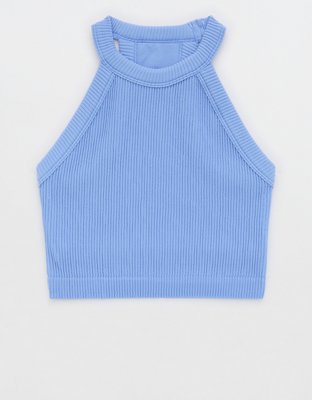 Aerie Bralette seamless de línea larga con cuello alto