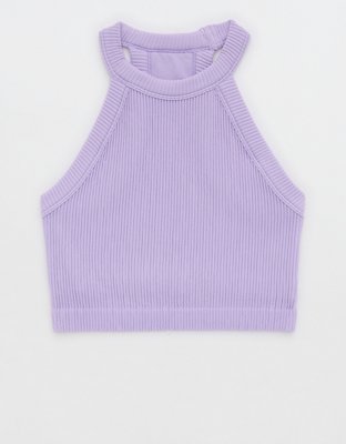 Aerie Bralette seamless de línea larga con cuello alto