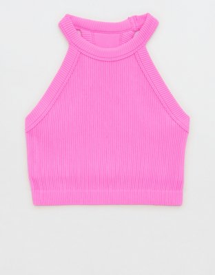 Aerie Bralette seamless de línea larga con cuello alto
