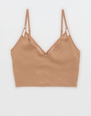 Aerie Ribbed Lace Bra Top