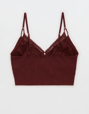 Aerie Ribbed Lace Bra Top