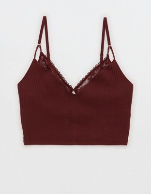 Aerie Ribbed Lace Bra Top