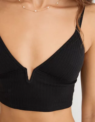 Aerie Ribbed Poppy Lace Bra Top