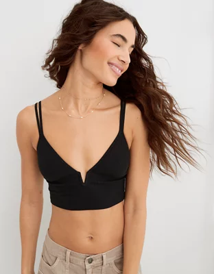 Aerie Ribbed Poppy Lace Bra Top