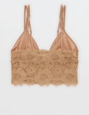 Aerie Ribbed Poppy Lace Bra Top