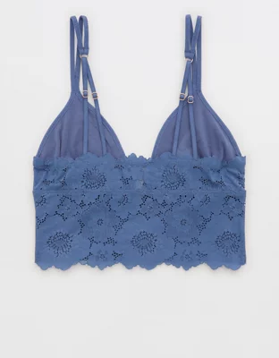 Aerie Ribbed Poppy Lace Bra Top
