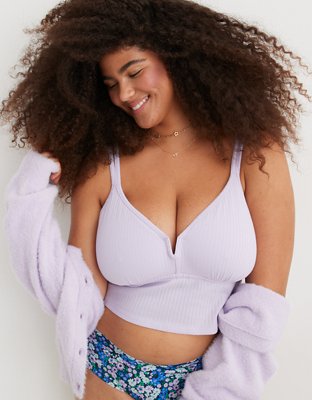 Aerie Ribbed Poppy Lace Bra Top