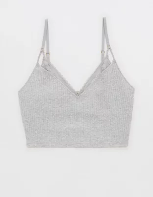 Aerie Ribbed Lace Bra Top