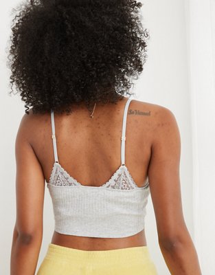 Aerie Ribbed Lace Bra Top