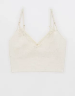 Aerie Ribbed Lace Bra Top