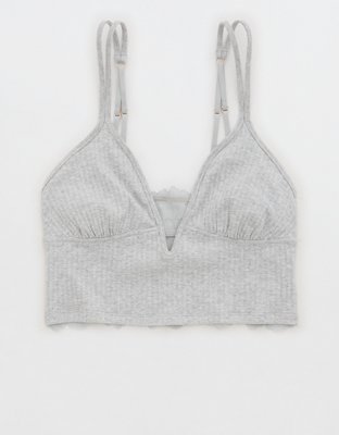 Aerie Ribbed Poppy Lace Bra Top