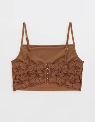 Aerie Beach Daze Lace Ribbed Bra Top
