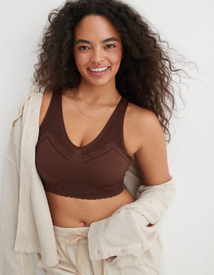 Aerie + Beach Daze Lace Ribbed Bra Top