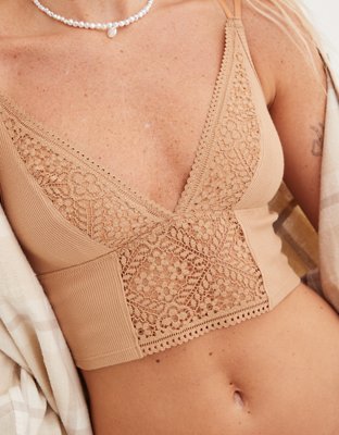 Shop Aerie Ribbed Lace Bra Top online