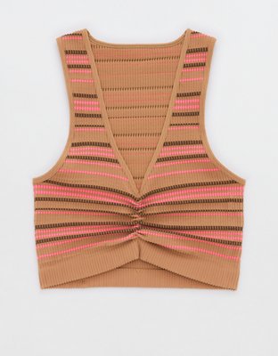 Aerie Superchill Seamless Ruched Bra Top