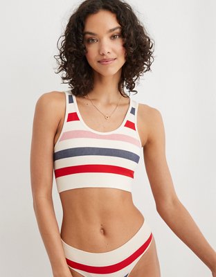 New Balance Blue & White Striped Spaghetti Strap Sports Bra - Women's Size  XL
