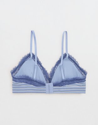 Superchill Cotton Rib Lace Trim Triangle Bralette