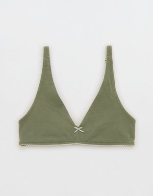 OVERSLEPT by Aerie Cotton Plunge Bralette