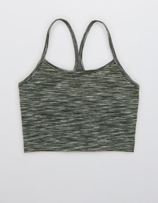 OFFLINE By Aerie The Hugger Ombre Racerback Sports Bra Grey Shadow