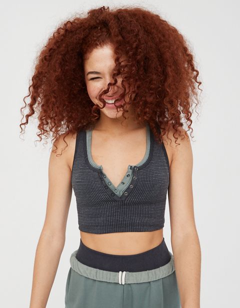Женские топы Aerie OFFLINE Main Squeeze Seamless Waffle Bra Top